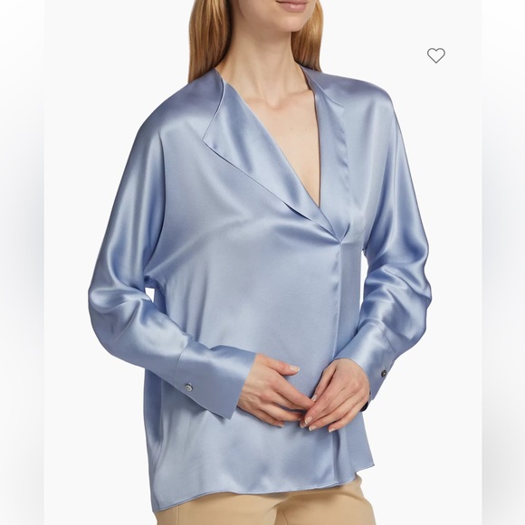 VINCE Pacific Opal Silk Dolman Draped Blouse size XS new w tags $365 - Picture 2 of 15